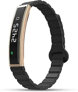 Pebble Newly Launched Arq Smart Bracelet – Digital Display | Heart Rate & SpO2 Monitoring | Sleep Tracker | Sports Modes | Magnetic Strap | Premium Build - Obsidian Gold
