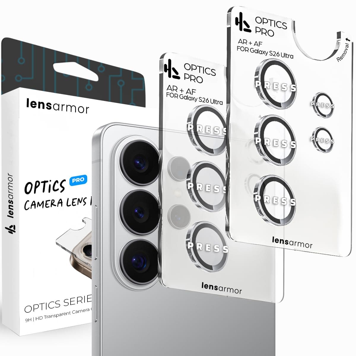 Lensarmor Compatible with S26 Ultra Silver Shadow Camera Lens Protector (2 Pack) – Premium 9H Tempered Glass, Military-Grade Protection, Ultra-Clear Transparency & Case-Friendly Design