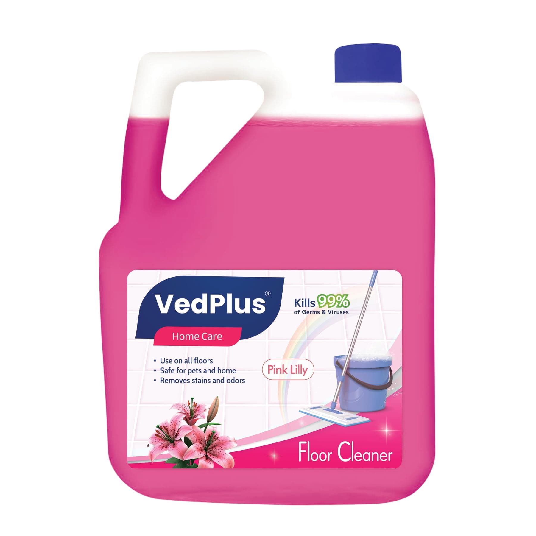 Vedplus All Purpose Tile, Wall Cleaner, Bedroom & Bathroom Floors, Dirt & Tough Stains with Power of Pink Lily for 99.9% Anti Bacterial Protection, Surface Cleaner & long lasting fragrance
