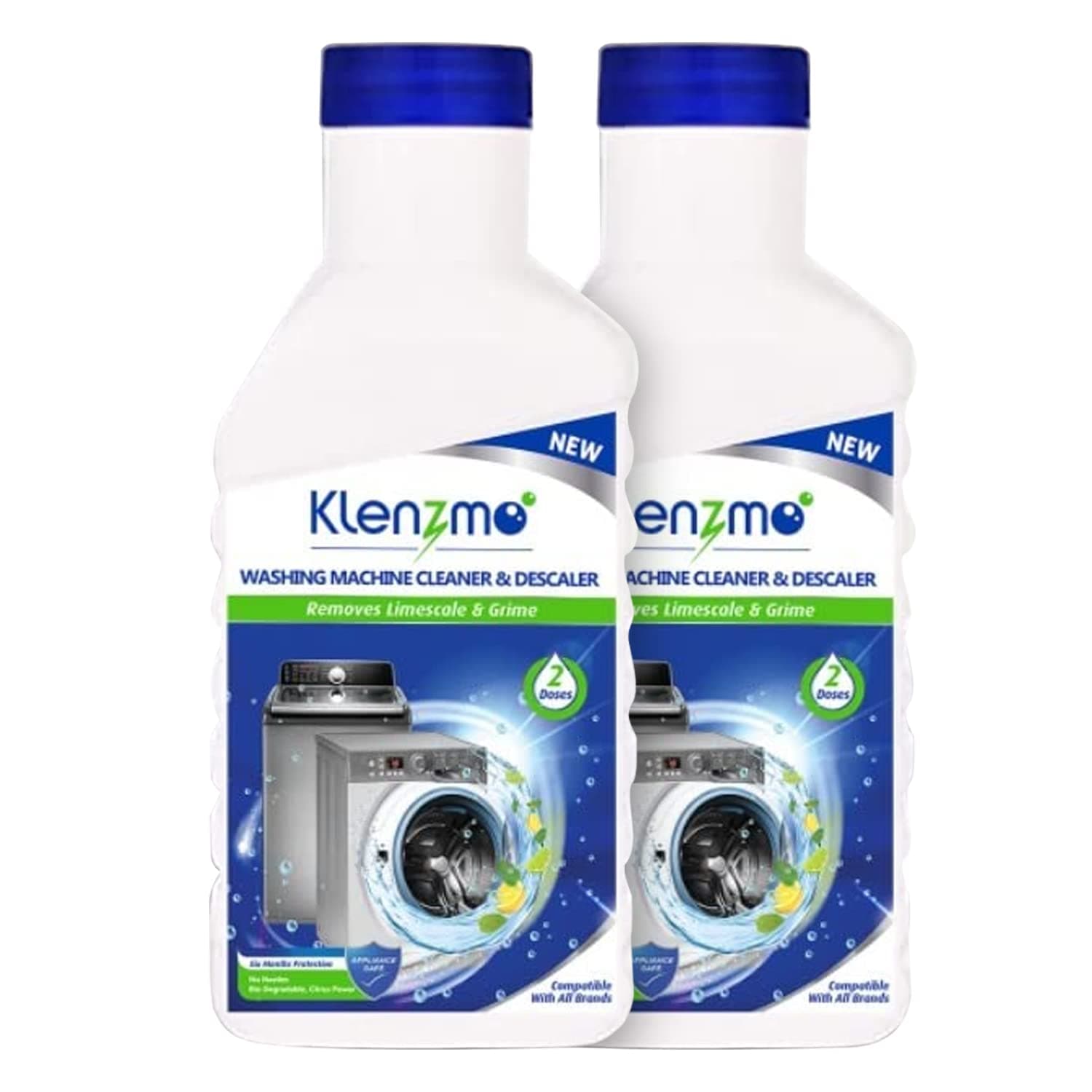Klenzmo Washing Machine Cleaner Liquid | Descaler for Front & Top Load Machine | Drum Cleaner/Tub Cleaner 400ml (Pack Of 2)