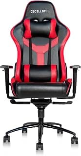 CELLBELL Transformer Series Gaming/Racing Style Ergonomic High Back Chair with Removable Neck Rest & Adjustable Back for Computer/Office/Study Seating Chair for Gamers (Red & Dark Black)