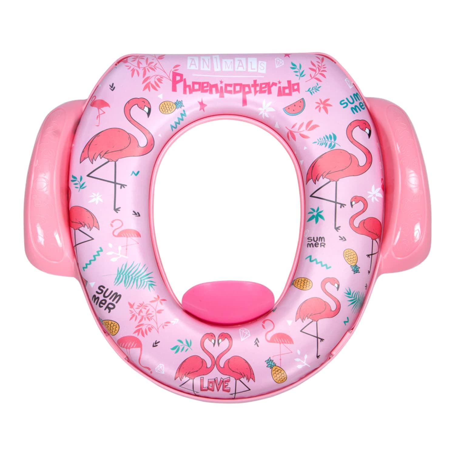 Mee Mee Soft Cushioned Potty Seat with Support Handles (with Easy Grip Handles, Pink)