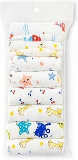 GLUN® Soft Premium Baby Washcloth for Newborn, Pack of 8 Printed Mini Wash Towel, Washable, Reusable, & Absorbent, Extra Soft Face Towels for Babies