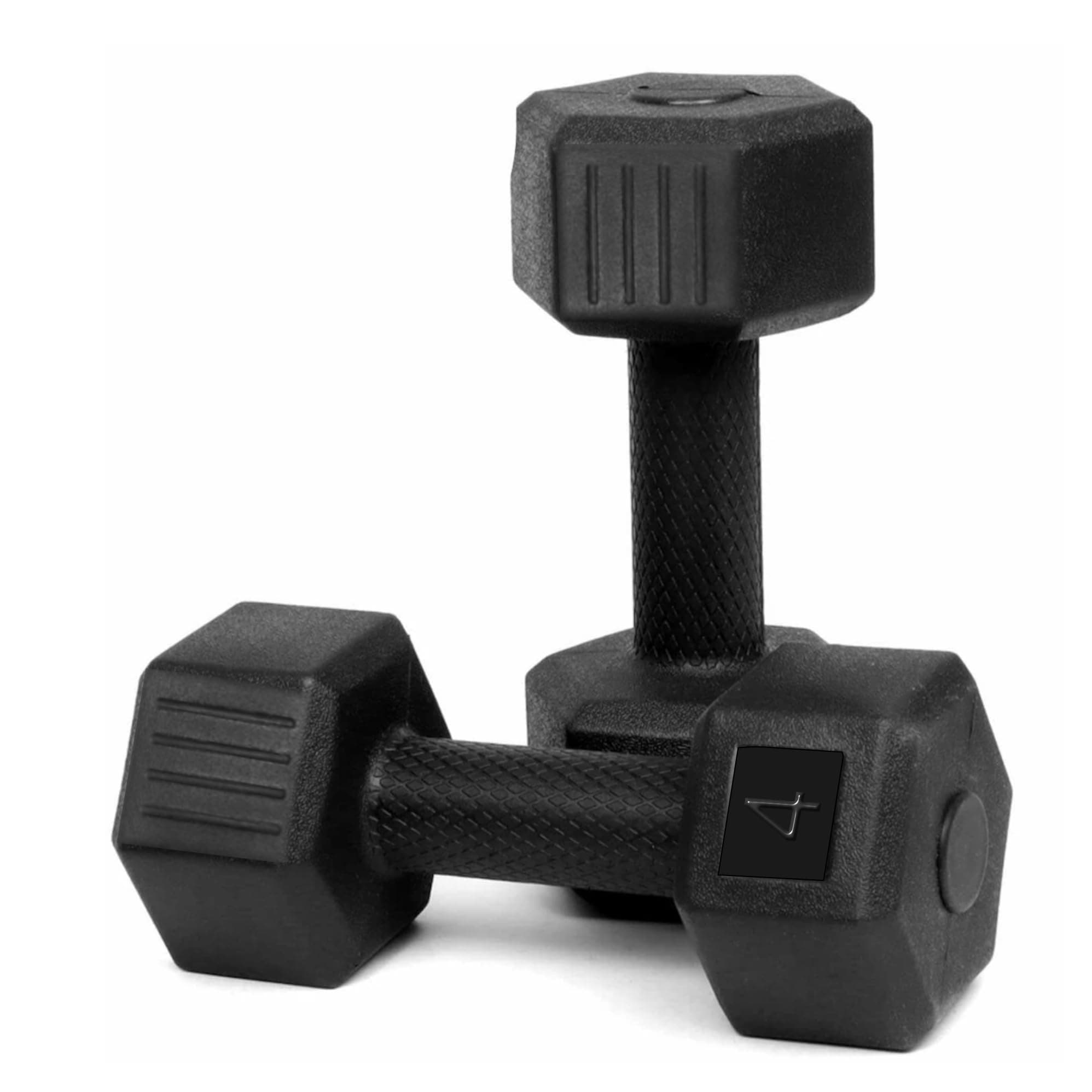 ARTINO 4kg Pair Hexa PVC Dumbbells Set For Home Gym, Exercise & Fitness Dumbbell (Black) Fixed Weight Dumbbell (4Kg X 2PCS)