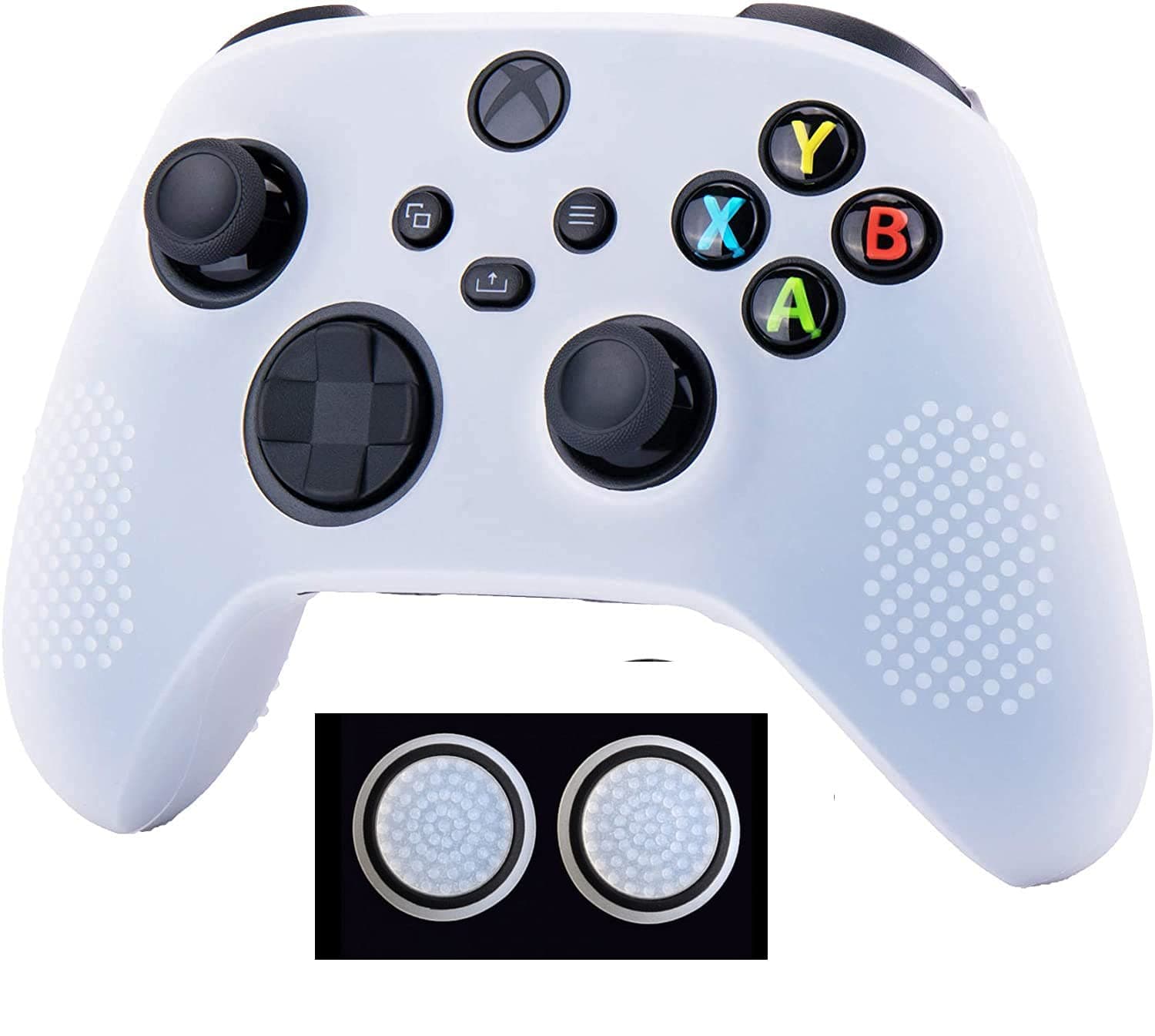 New World Silicone Cover Skin Case Protective Cover for Xbox Series X/S Controller - White With Anti-Slip Surface - 2 Thumb grips free