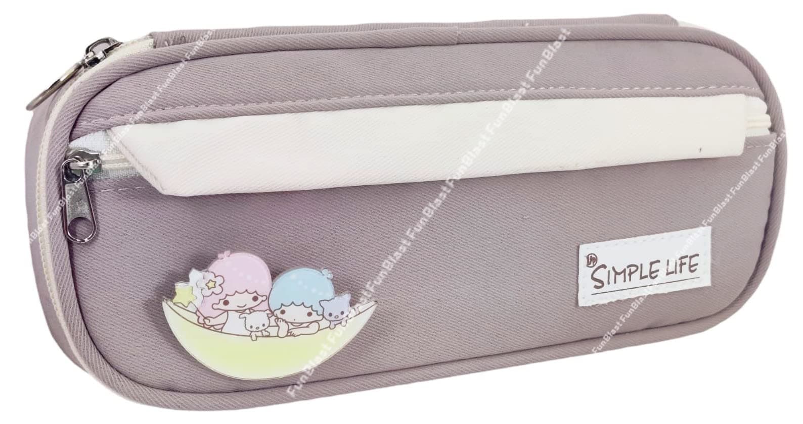 FunBlast Multi-Purpose Pouch for Stationary Items – Travel Pouch Toiletry Shaving Cosmetic Makeup Kit Bag Zipper Stationary Case Pen, Pencil, Cosmetics Pouch (Pink)
