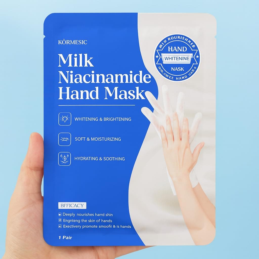 MS MAGIC SECRET Kormesic Milk Niacinamide Hand Mask – Brightening Gloves | Deep Moisturizing, Hydrating & Soothing Treatment for Dry, Rough Hands | Softening & Nourishing Hand Care Gloves (1 Pair)