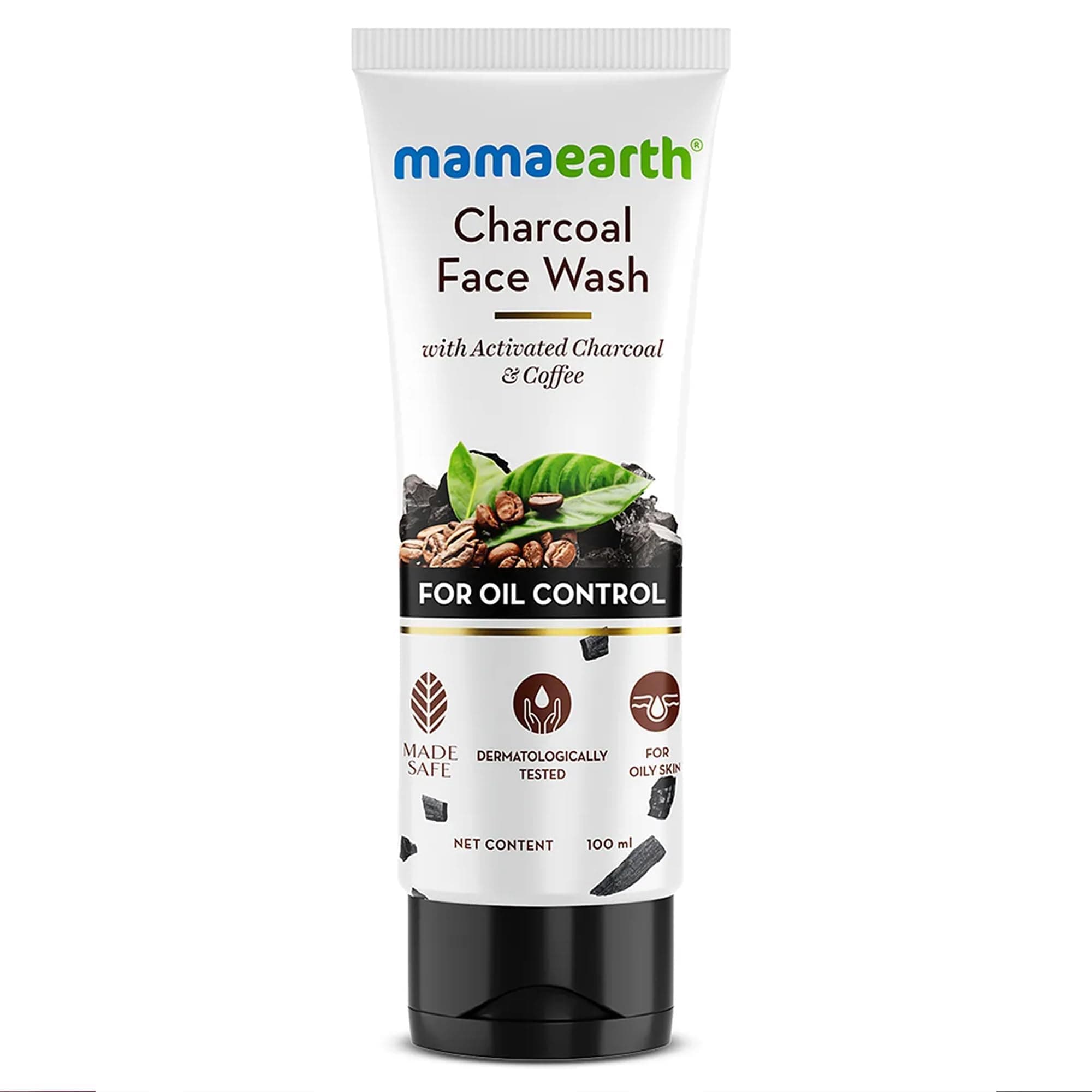 Mamaearth Charcoal Face Wash with Activated Charcoal & Coffee for Oil Control (100ml)