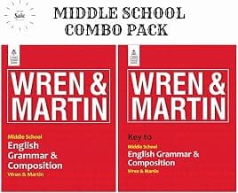 Middle School English Grammar and Composition by Wren & Martin with Key to Middle School English Grammar and Composition By Wren & Martin - 2024 Edition with New Updated Syllabus (Set of 2 Books)