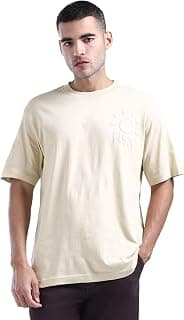 Flying Machine Men's Relaxed Fit T-Shirt | Fabric Decoration | Tshirt for Man