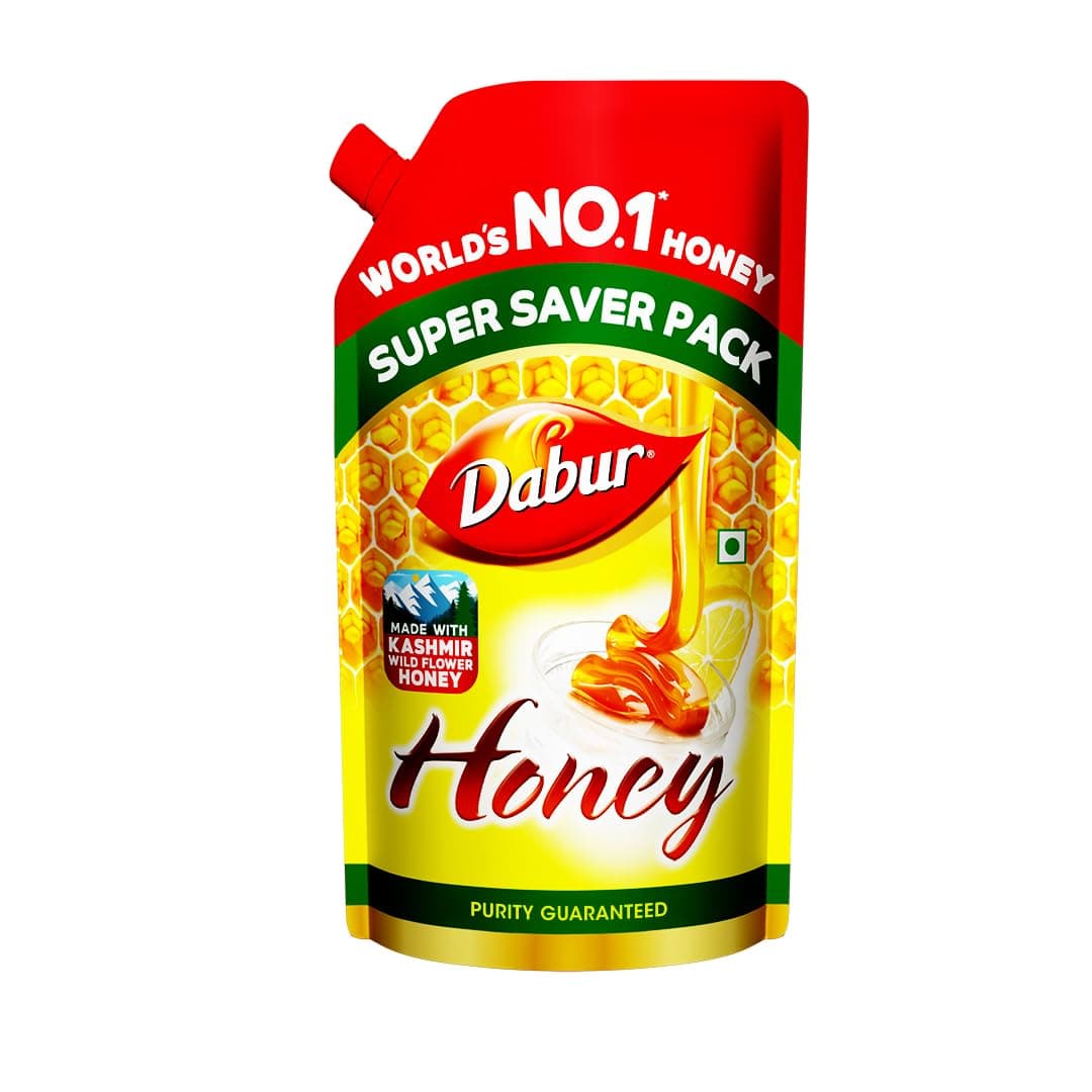 Dabur Honey - 750g Refill Pouch | 100% Pure | World's No.1 Honey Brand with No Sugar Adulteration | For Fitness & Health | Natural Immunity Booster | 100% Indigenous | Rich in Antioxidants & Minerals
