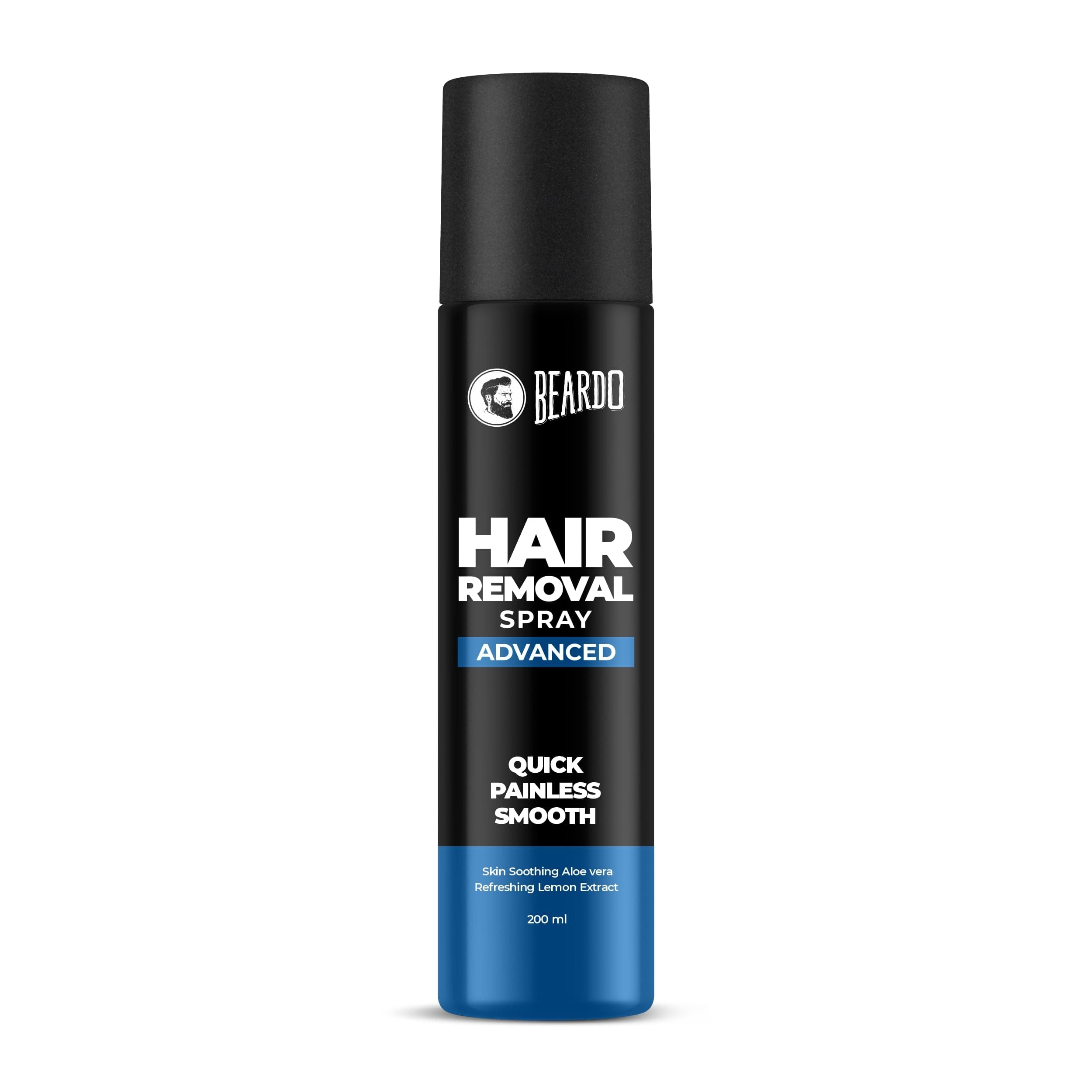 BEARDO Hair Removal Spray for Men | Painless & Irritation Free Spray | For Chest, Back, Legs & Under Arms | Aloe Vera & Lemon | Gentle on Skin | No Burning or Itching | Brightening De-Tan Formula - 200ml