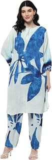 BIBA Women Viscose Rayon Straight Printed Suit Set