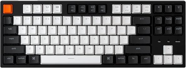 Keychron C1 Mac Layout Wired Mechanical Keyboard, Gateron Brown Switch, Tenkeyless 87 Keys ABS keycaps Computer Keyboard for Windows PC Laptop, White Backlight, Type-C Cable