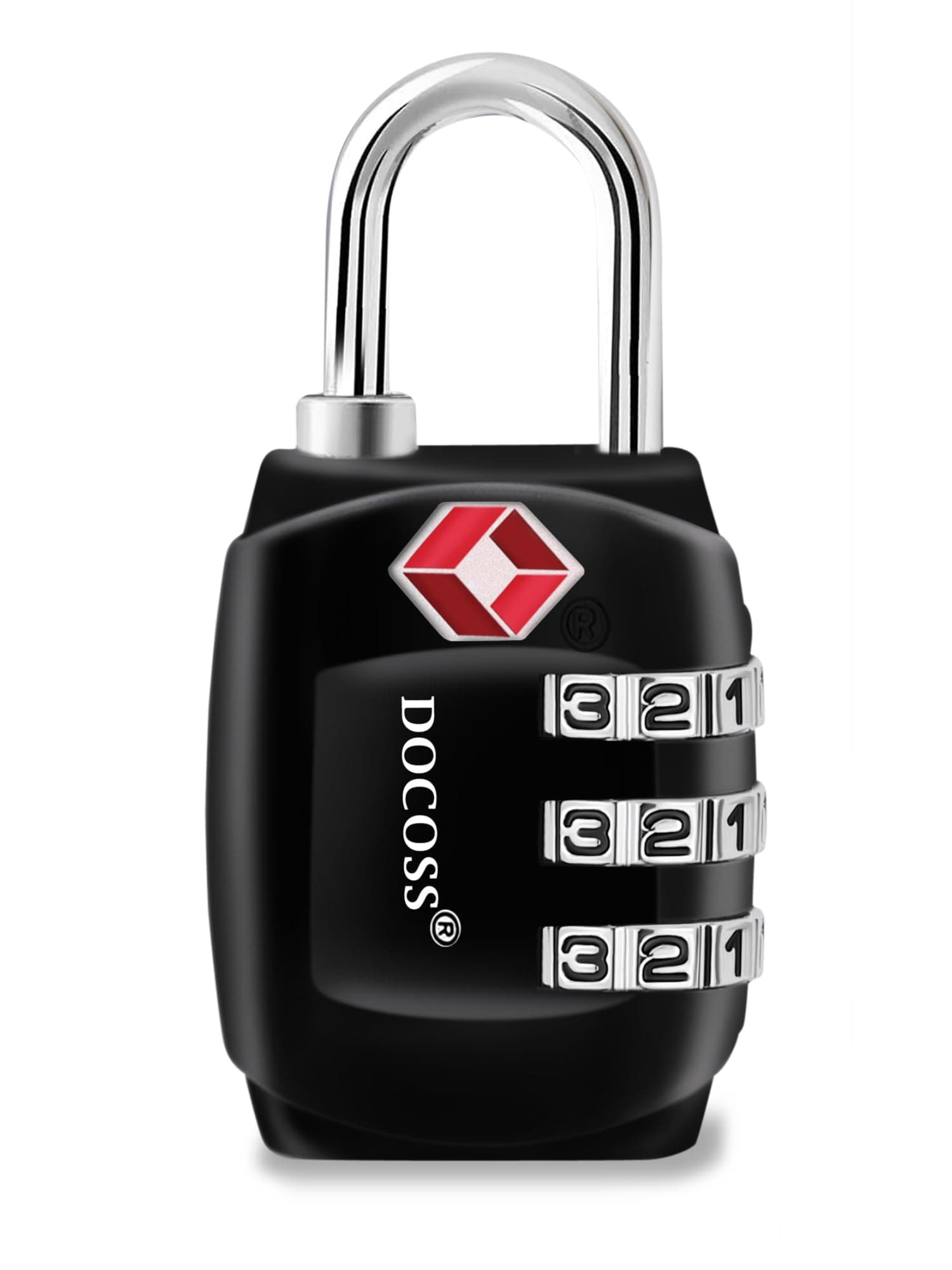 DOCOSS Metal TSA Lock, Number Password Combination Luggage Travel Bag Locks - Pack of 1 (Black)