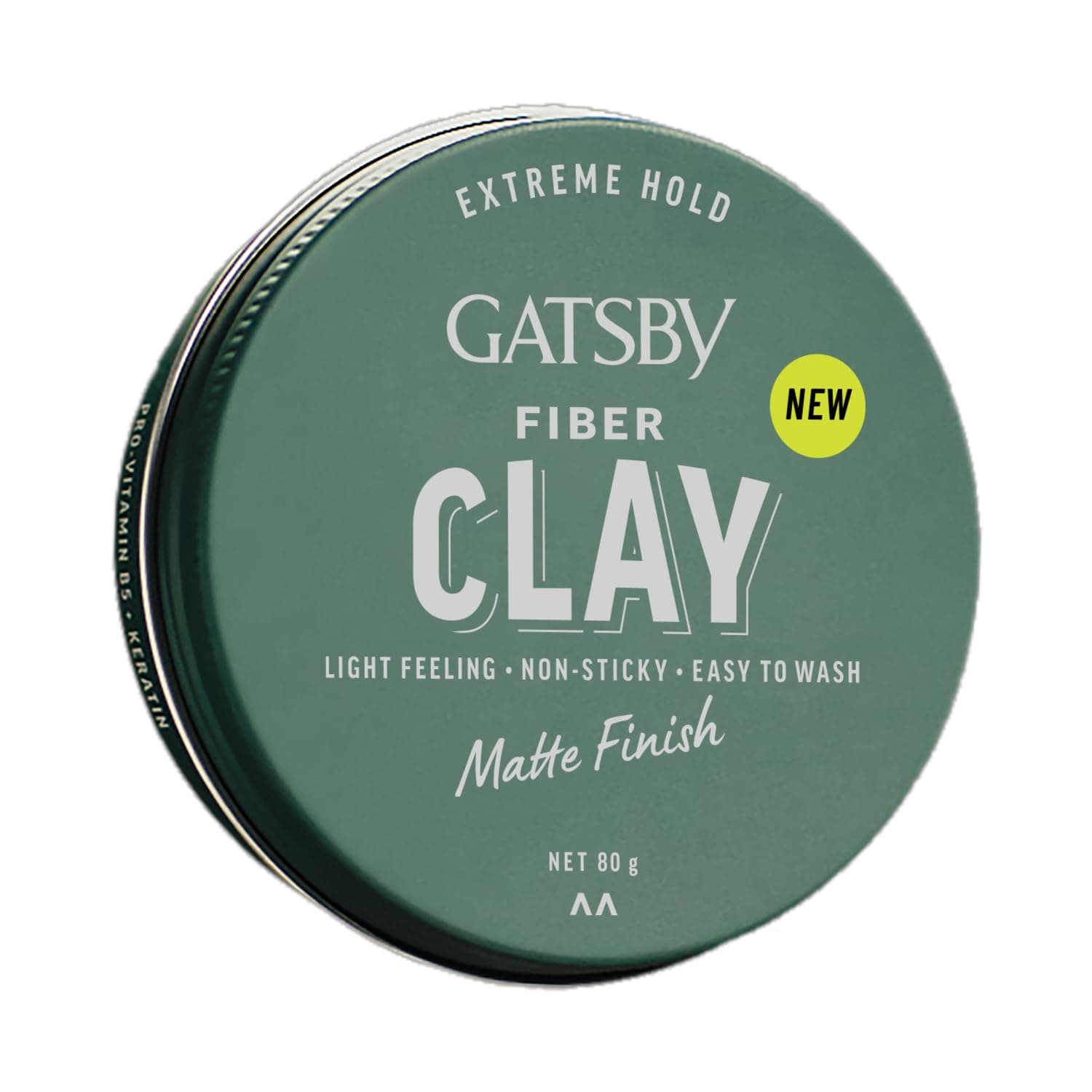 GATSBY Japan's No. 1 Hair Fiber Clay 80g | Matte Finish | Enriched with Pro-Vitamin B5 and Keratin | Volumizing | Strong Hold | Restylable | Easy to Wash Off | Hair Clay for Men