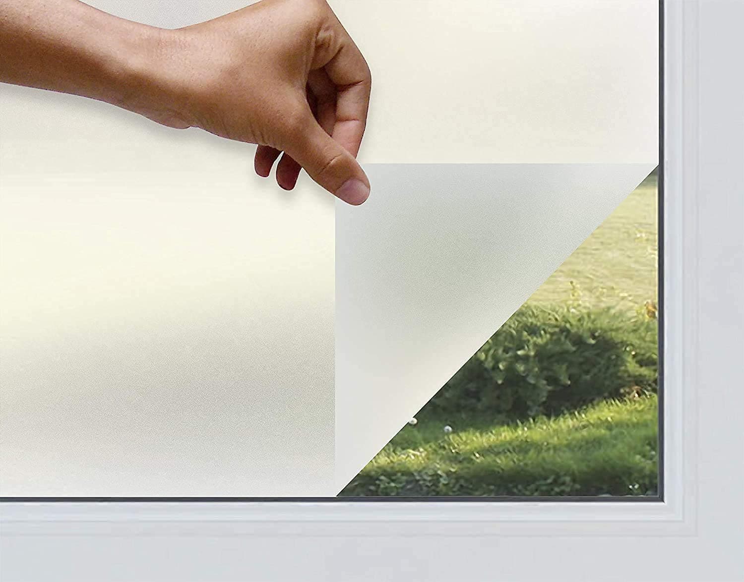 SIA VENDORS? White Privacy Window Films, Opaque Frosted Glass Tint Static Cling Treatment Protects Home Security Without Blocking Daylight - Heat Control, UV Prevention ((20" by 48" INCHES))
