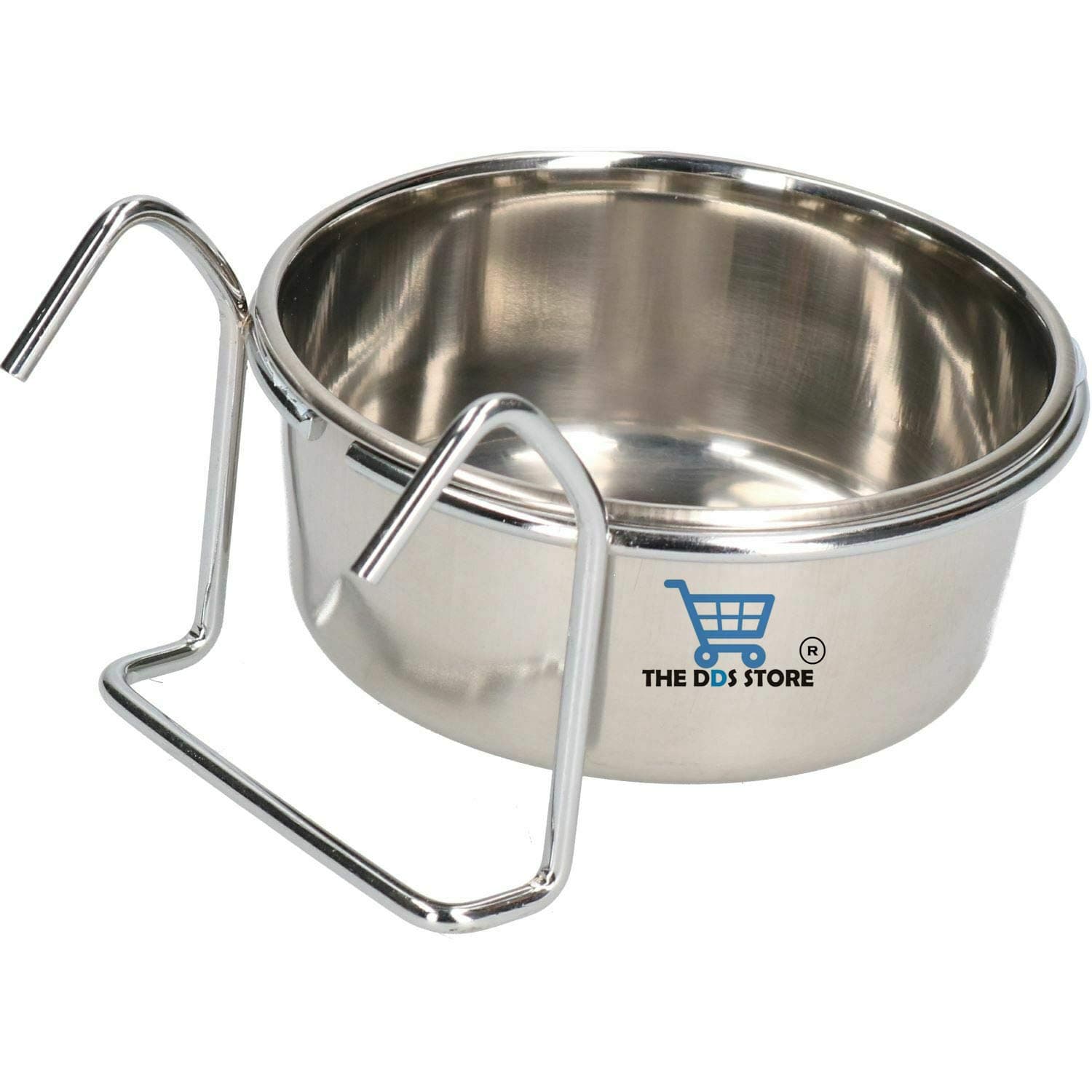 COZY PUPPIES Stainless Steel Hanging Bowl Bird Food Feeding Dish Water Seed Feeder For Parrot Macaw Cockatiels Conure Lovebirds Finch (Hook Holder, 850.Ml Hook Holder Pack Of 1)