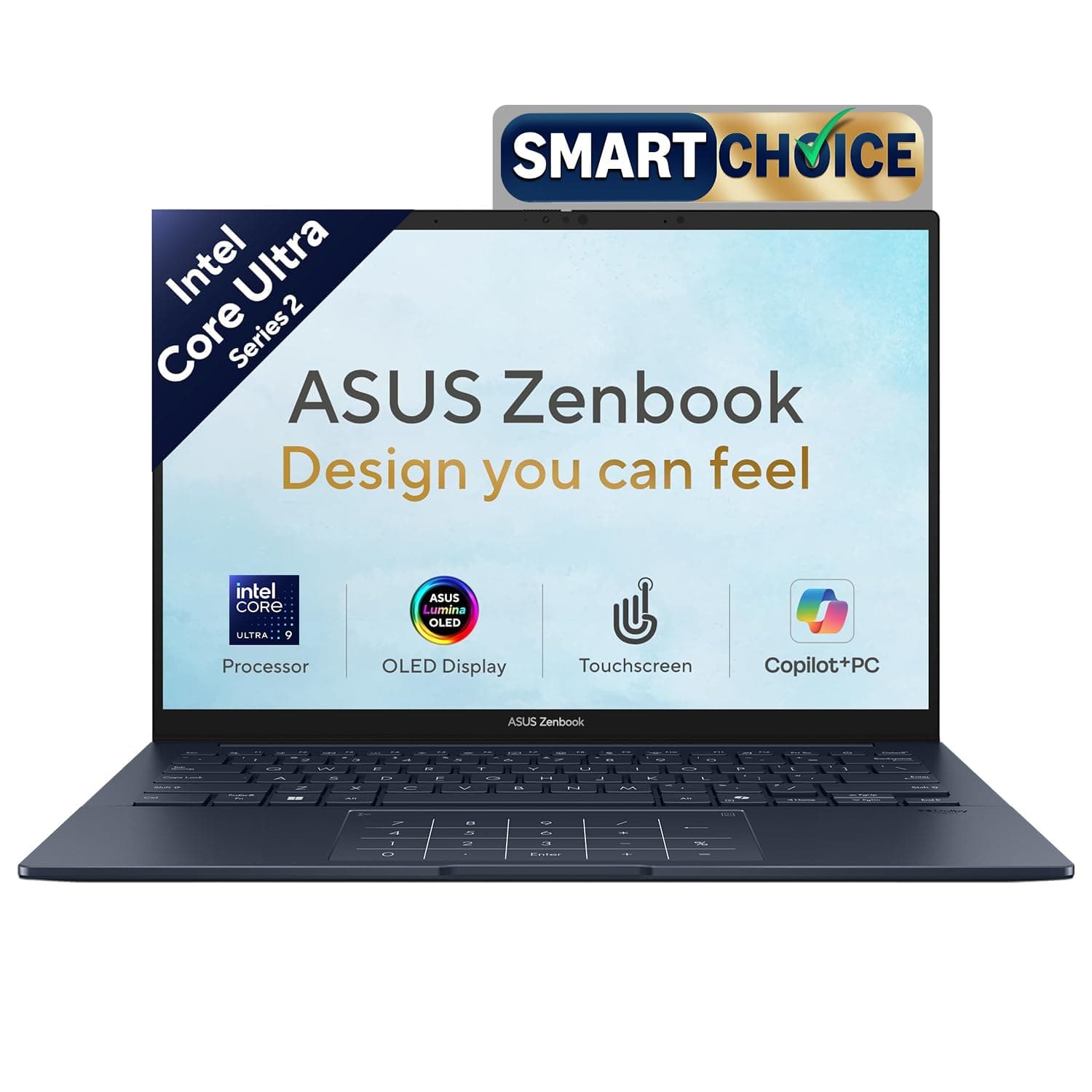 ASUS Zenbook 14 (2026),Smartchoice,Intel Core Ultra 9 285H,32GB RAM,1TB SSD,OLED,Touchscreen,14"(35.5 cm),Win 11,M365 Basic(1Y)* Office 24,Ponder Blue,1.28 Kg,UX3405CA-QL1016WS,Thin & Light Laptop