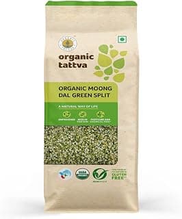 ORGANIC TATTVA Organic Moong Chilka Dal – 500g | Green Moong Dal Split | Naturally Grown, No Preservatives, Gluten-Free | Hygienically Packed Daal