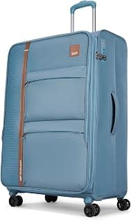 VIP Grande 8 Wheel Check-in (Large Size) Soft Case Trolley Bag | TSA Lock | Expandable Polyester Luggage | 3 Year International Warranty | Anti-Theft Zipper | 81 CM Suitcase for Travel | Smoke Blue