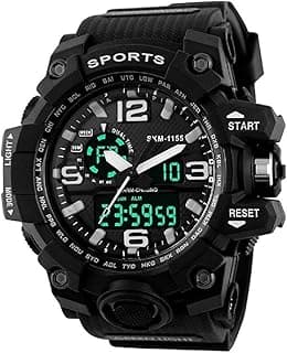 Generic Black Analog Digital Sports Watch for Men