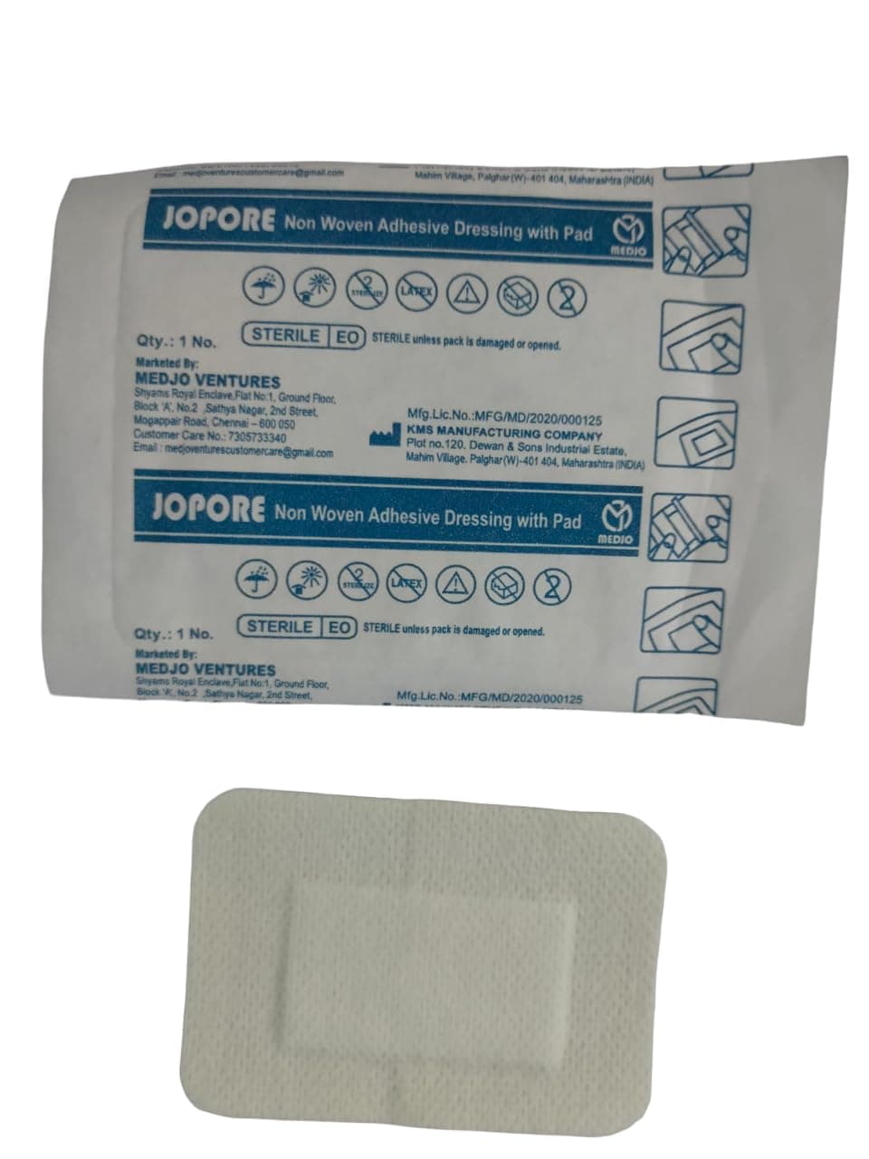 JOPORE NON WOVEN ADHESIVE DRESSING WITH PAD SIZE : 5 X 7.2CM ( PACK OF 15)