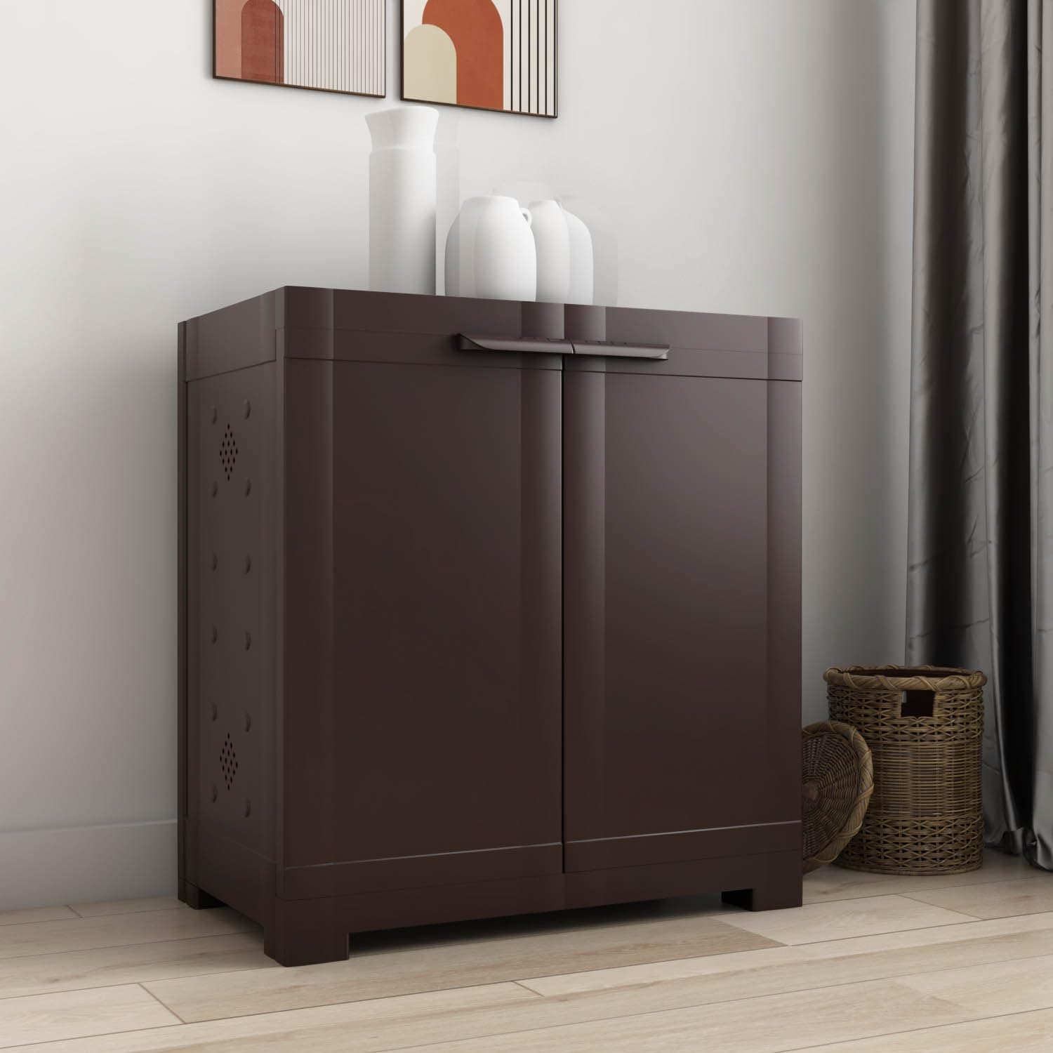 Nilkamal Freedom Mini (FMSC09) Shoe Rack Plastic Cabinet 3-Year Warranty with Dustproof Door – Shoe Rack, Chappal Stand Indoor & Outdoor, Shoes Rack Plastic with Door.