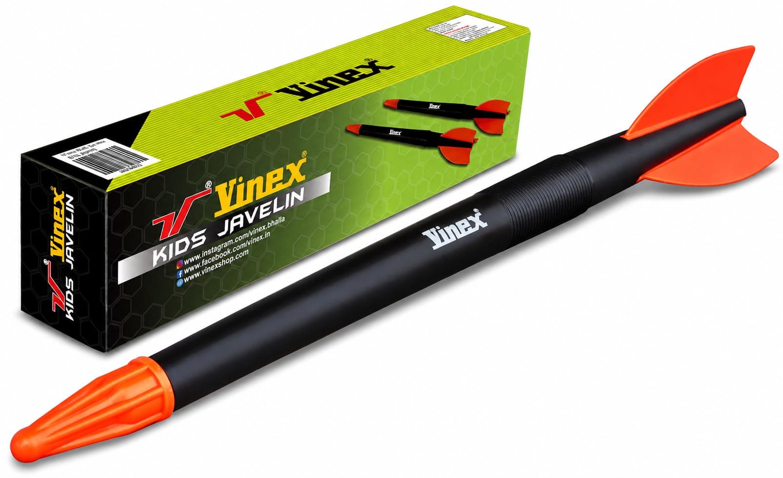 VINEX Kids Javelin Training Set, Plastic Little Launcher Aero Throwing Toy for Children and Beginners, Safe Soft Tip Athletics Equipment for School Competitions and Sports Day