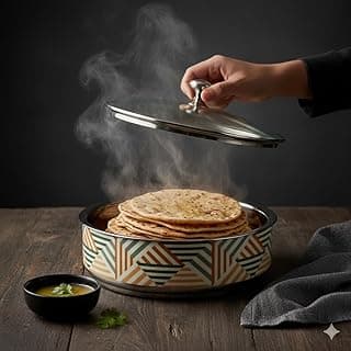 The Better Home Stainless Steel Insulated Casserole For Roti (1.5 Liters) | Hot Boxes For Kitchen | Serving Bowl Set | Kitchen Gift Items | Roti/Chapati Storage Box | House Warming Gifts