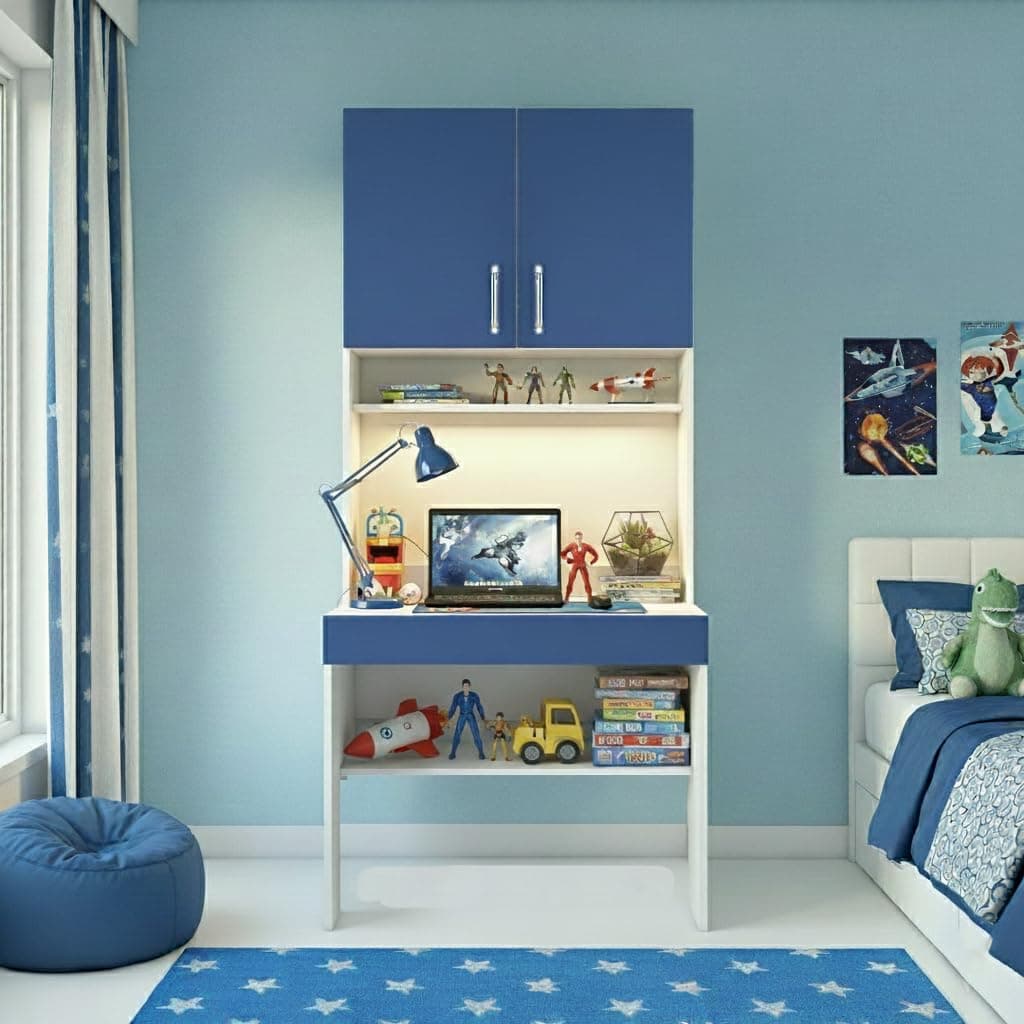 Alpine Willow Multipurpose Study Table with Book Shelf (DIY-Do-it-Yourself) I Study Desk with Storage I Computer Table for Home pc I Study Table with Hutch and Storage I Workstation Table