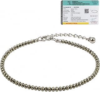 AVORA Raw Pyrite Anklet for Women | Natural Stone Jewellery for Wealth, Luck & Protection | Certified Crystal | Spiritual Healing Jewellery Gift for Girls & Women | Adjustable Payal Bracelet