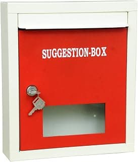 LEPOSE Letter Box for Home, Wall Mount Stand, Metal Wall Mount Shelf, LetterBox, Mailbox, Outdoor Mailboxes, Home Decor Items (Suggestionbox Red)