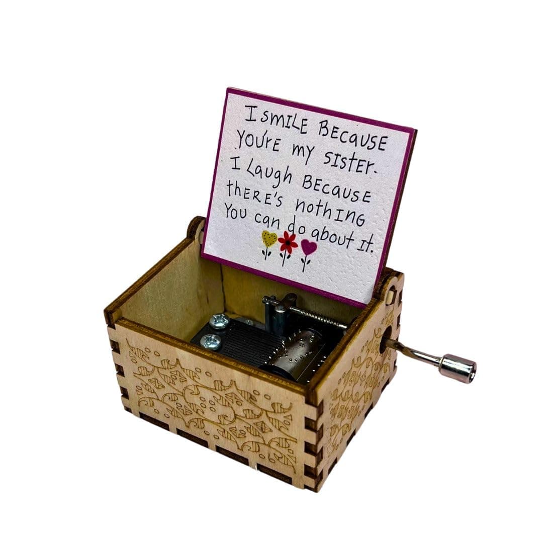 Zesta Brother Wooden Musical Box Gift | Vintage Music Crank Mini Collectible for Girlfriend, Boyfriend, Husband, Wife | Unique Musical Gifts for Music Lovers | Classic Wooden Box
