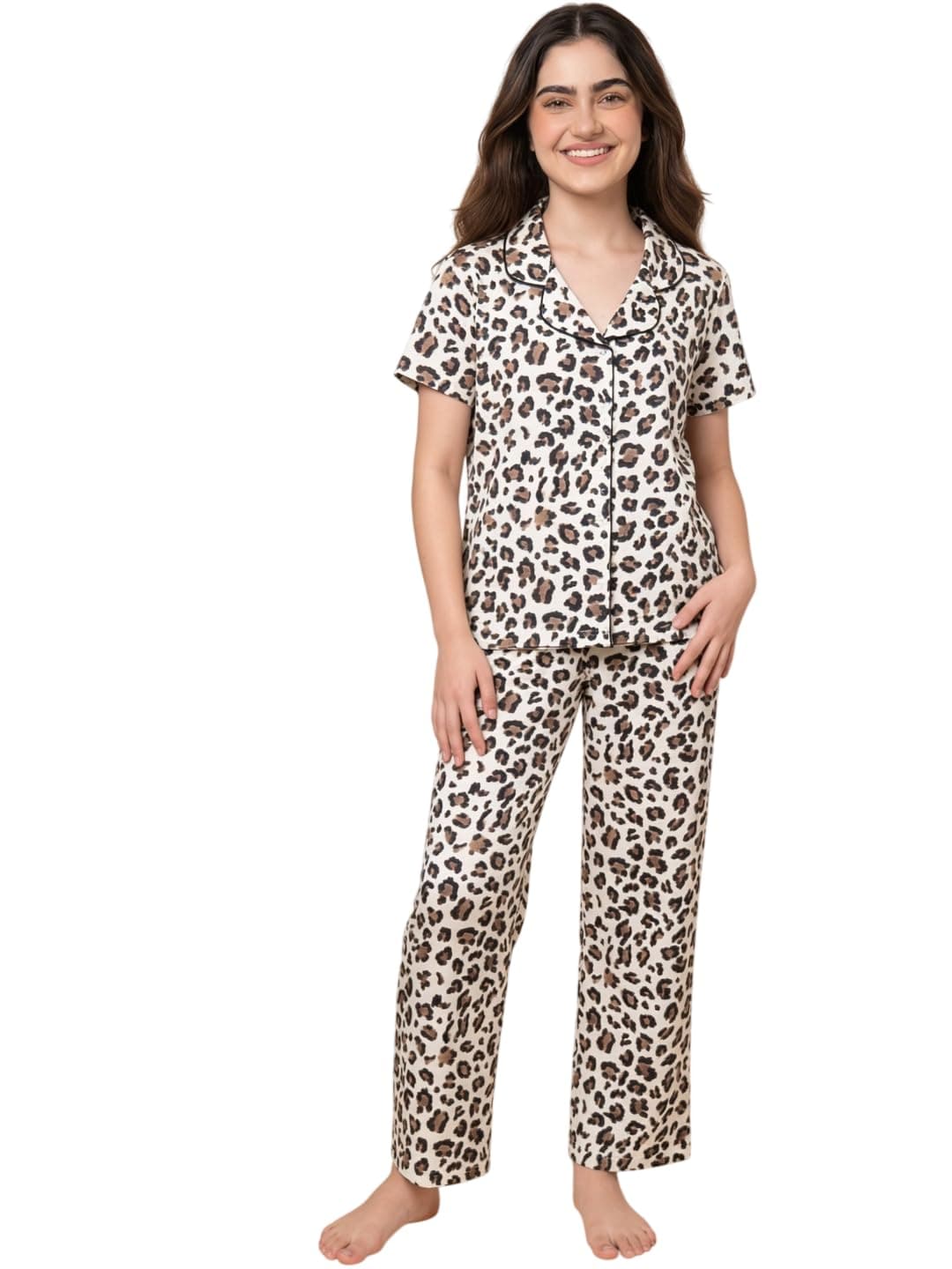 Li'l Tomatoes Girls 100% Cotton Night Suit Set | Half Sleeve Shirt & Pyjama Set | Soft & Breathable Sleepwear | Casual Summer Wear | 9–16 Years