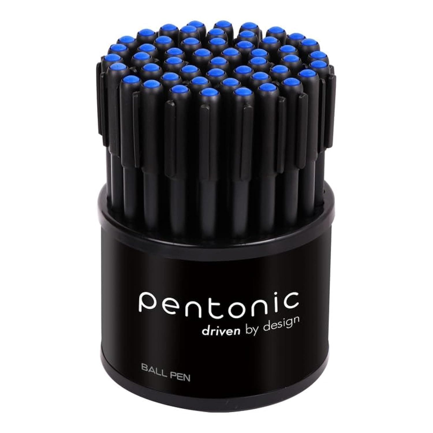 Pentonic 0.7mm Ball Point Pen Tumbler Pack | Black Body | Blue Ink | Pack of 50 Pens