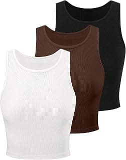 Toochki Tops for Women Crop Top for Women's Tank Activewear Tee Sports Western Casual Cotton Camisole Pack of 3 Combo