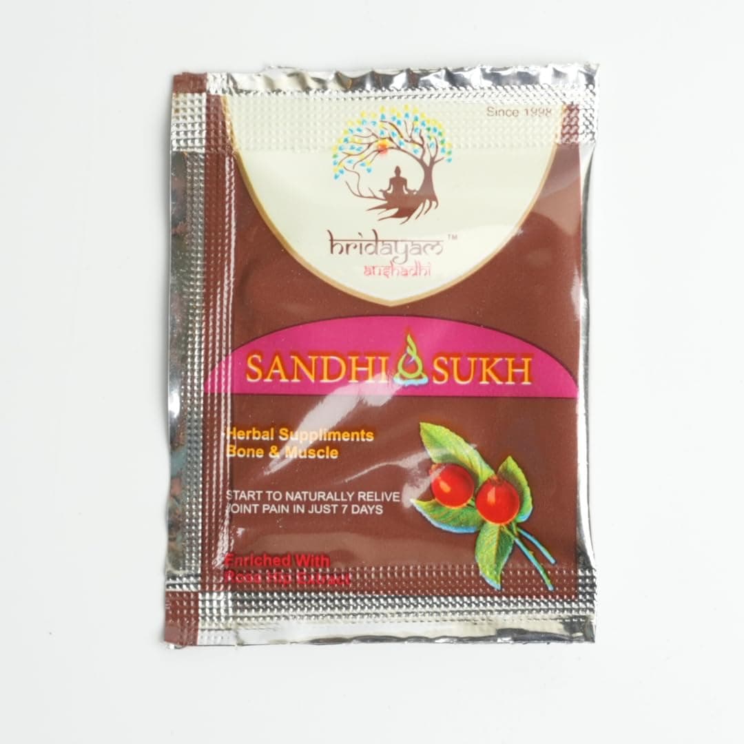 SWAMI HERBAL AYURVEDA Sandhi Sukh Powder By Hridayam Ayurveda | Original By Ayurveda | 4Gm Pouch Packing | For Joint Pain And Arthritis (Pack Of 14)
