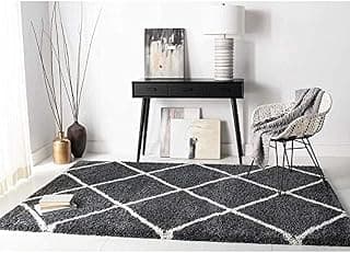Modern Shaggy Carpet (2 Inch Thicness) Fluffy Fur Rug with Polyester Material for Living Room, Bedroom, Hallway, Office, Kitchen, Guest Room, Dining Room (Size - 3x5 Feet, Colour - Grey Box)