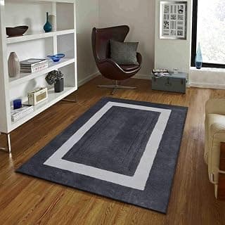 Soft Plain Handmade Woolen Carpets for Living Room Anti Slip Thick Carpet Collection for Drawing Room Grey Size 6 X 8 Feet