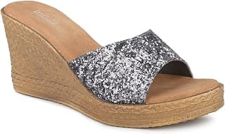 Inc.5 Women Pewter Embellished Party Wedge Heels Sandal