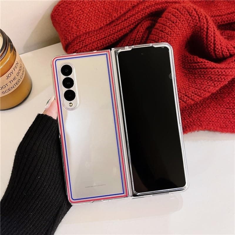 Case Creation Ultra Slim Plain Hard Case for Samsung Galaxy Z Fold 2, Shockproof Matte PC Cover, Magnetic Charging Compatible, 360 Protective Phone case (Striped)