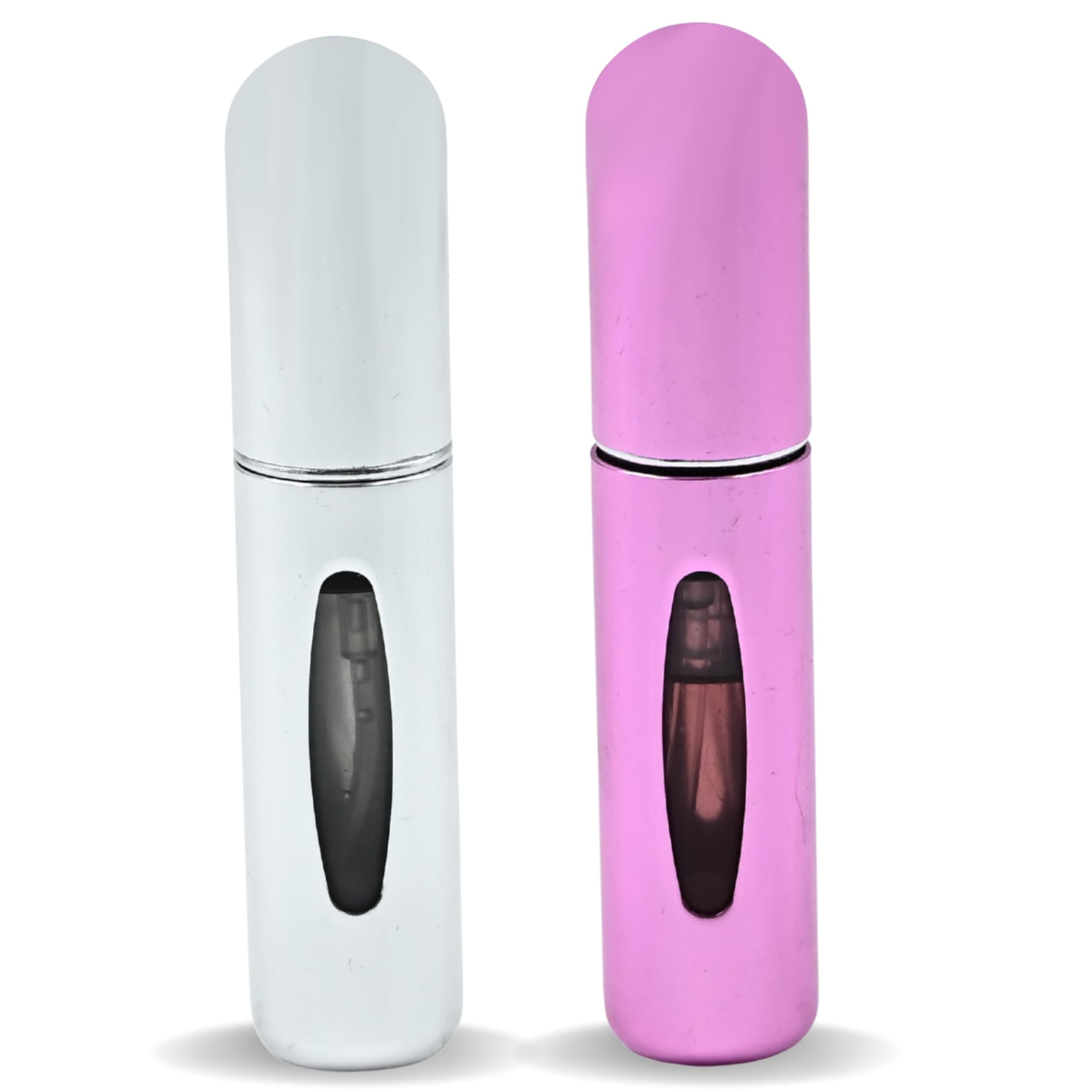 Munshi & Saint Mini Perfume Refill Bottle, Easy To Refill & Carry Pocket Size Aluminium Glass Empty Bottle - 5Ml (Pack Of 2), Multicolour