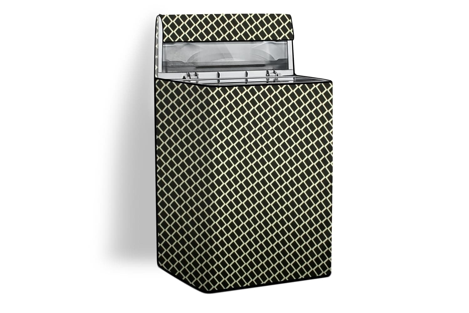 Stylista Washing Machine Cover Compatible for LG 10 KG Fully-Automatic Top Loading T10SJMB1Z Check Coffee