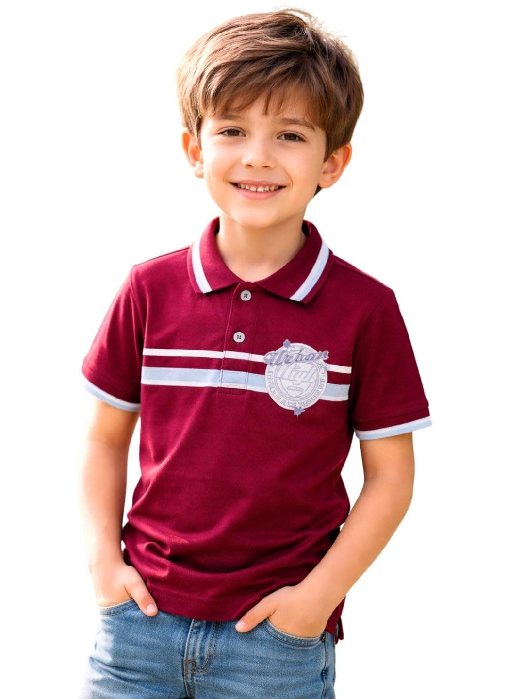 TotzTouch Boys Premium Polo Collar Tshirt Combo with Zipper Closure Color White & Black Age 6 Years to 15 Years