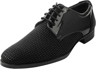Metro Men's Black Lace Up Closure Formal - Lace Up with Flat Sole