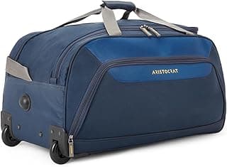 Aristocrat Polyester Solid Pattern Trolley Bag Click Dft 65 (H) (Blue, Medium)