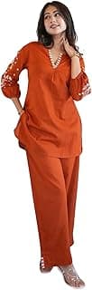 Suppar Sleave Women Solid Rayon Co-Ord Set | Kurti Style Top with Pant | Casual & Office Wear Two Piece Outfit