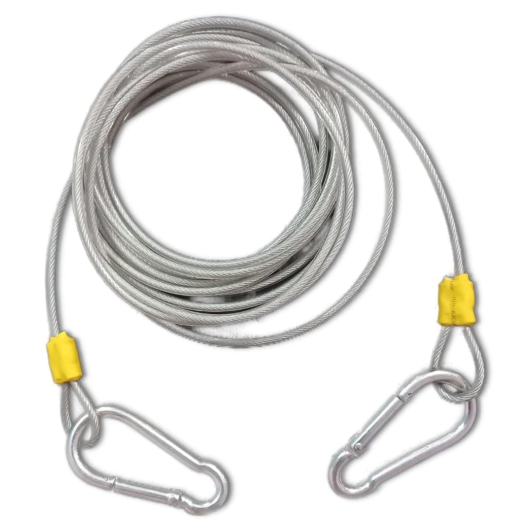 TTEELLON® Lightweight Dog Tie-Out Cable/Leash 8/10/15/20/25/30FT for Outside Yard Medium to Large Dogs Up to 40 KG, Anti-Rust Durable Leads for Camping 4mm,White (10 Feet)