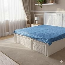 CASA-NEST Waterproof PVC Sheet Double Bed Mattress Protector (72 inch Width x 78 inch Length), Colour and Design May Vary